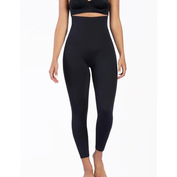 Curveez Stunning Shape Hi-Waist  Black Firm Compression Leggings S Small New - Picture 1 of 8